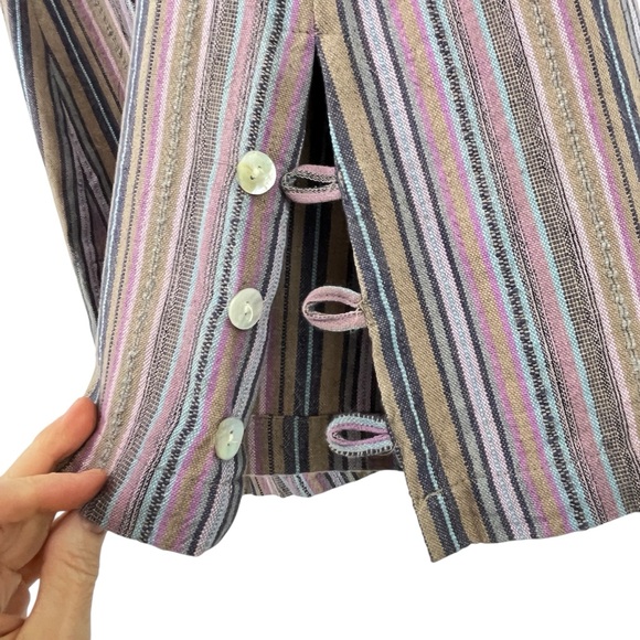 Indigenous One Weave Dress Organic Cotton Artisan-made Striped Earthy Colors M - Picture 6 of 11